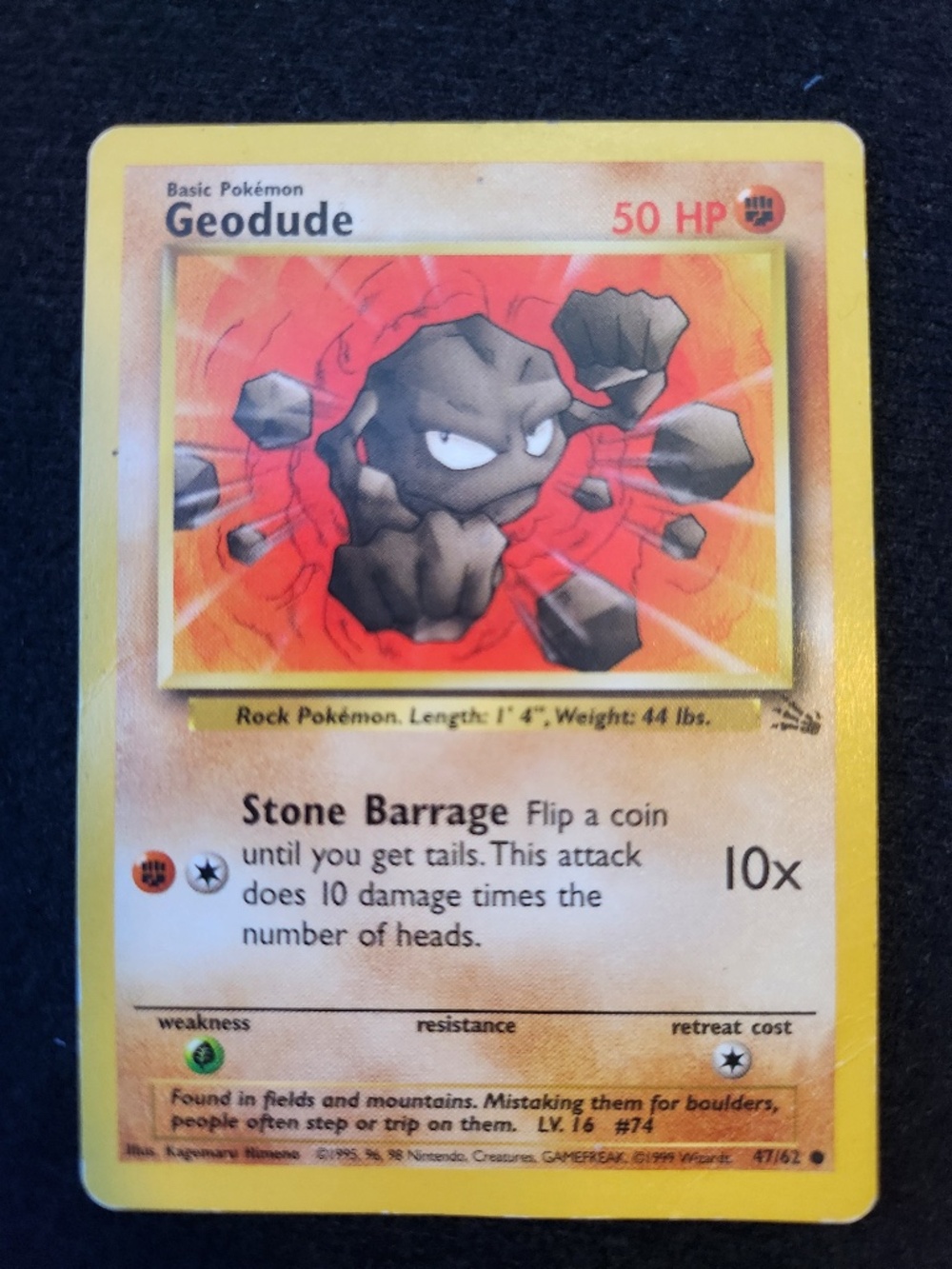 Geodude (47/62) - Original Pokémon Trading Card Game - Fossil (1999)